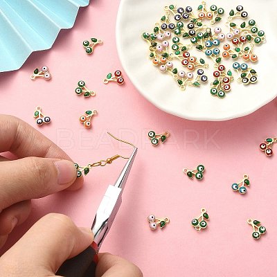 50Pcs Rack Plating Brass Enamel Pendants KK-CJ0001-87-1