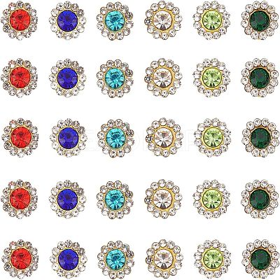 600Pcs 6 Colors Sew on Rhinestone RGLA-FH0001-02-1
