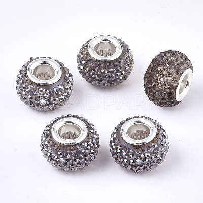 Resin Rhinestone European Beads RPDL-T002-04-1