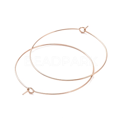 Ion Plating(IP) 316L Surgical Stainless Steel Hoop Earring Findings STAS-D164-06RG-1