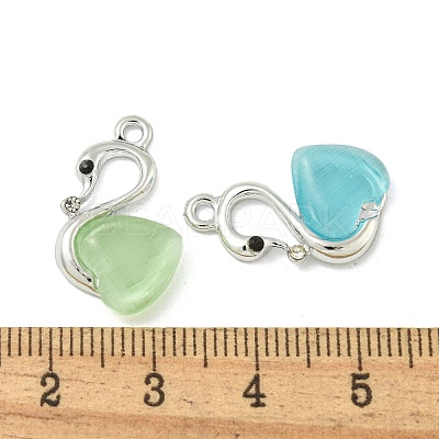 UV Plating Alloy Rhinestone Pendants FIND-M033-19P-1
