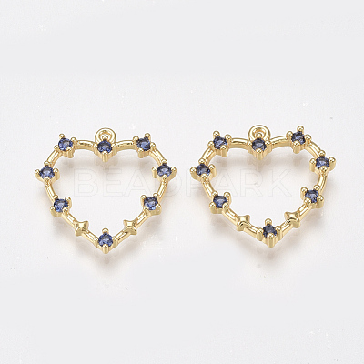 Brass Cubic Zirconia Pendants KK-T038-506E-1