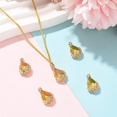 Transparent Glass Pendants GLAA-FZ0001-02D-1
