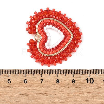 Glass Seed Beaded Pendants PALLOY-MZ01385-1