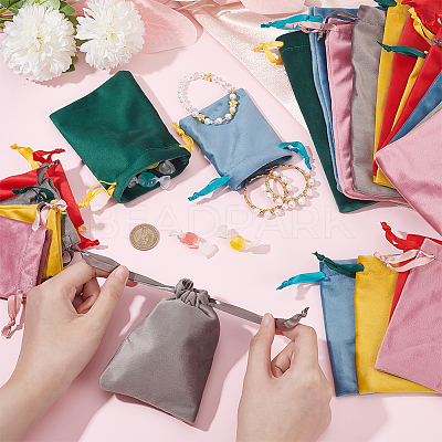 24Pcs 24 Styles Velvet Bags Drawstring Jewelry Pouches TP-BC0001-09-1