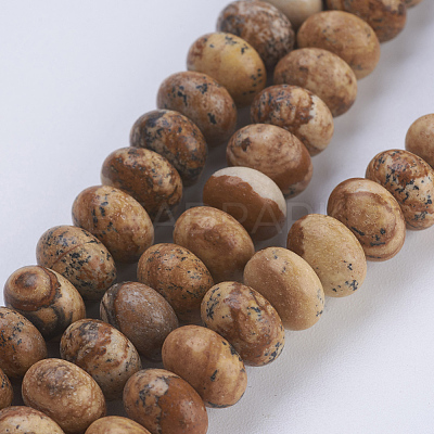 Natural Picture Jasper Beads Strands G-P354-04-8x5mm-1