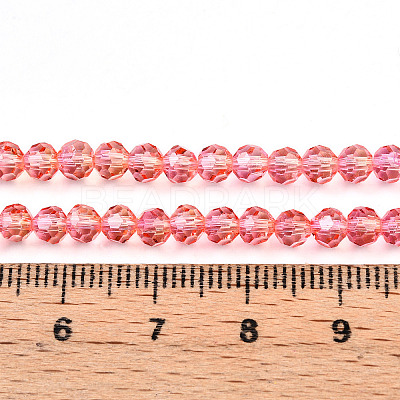 Baking Paint Transparent Glass Beads Strands DGLA-A035-T4mm-A01-1