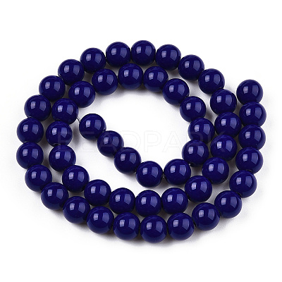 Opaque Solid Color Glass Beads Strands GLAA-T032-P8mm-03-1