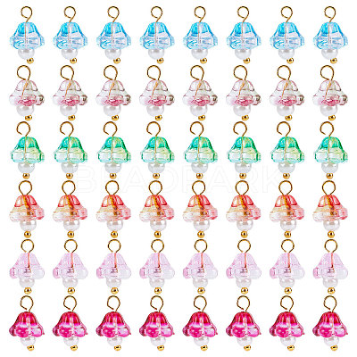 120Pcs 6 Colors Electroplate Glass Charms GLAA-SC0001-70-1