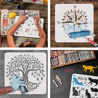 Plastic Drawing Painting Stencils Templates DIY-WH0396-383-1