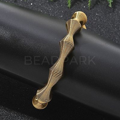 304 Stainless Steel Stretch Bangles for Women BJEW-P315-02C-G-1