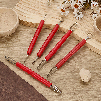 5Pcs 5 Styles 420 Stainless Steel Clay Sculpting Tool DIY-FG0008-16-1