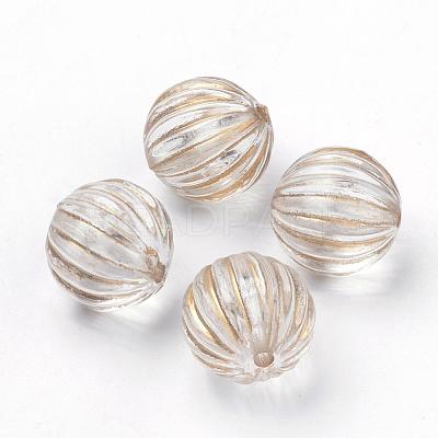 Plating Transparent Acrylic Beads PACR-Q115-60-14mm-1