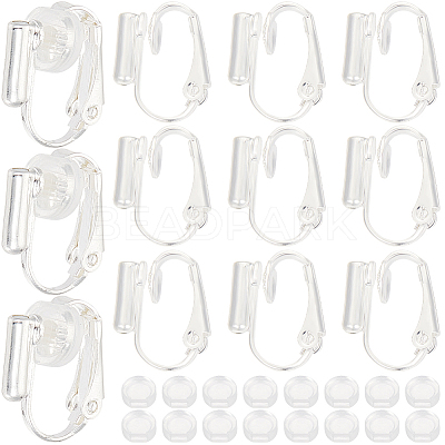 24Pcs Brass Clip-on Earring Converters Findings KK-SP0001-16S-1