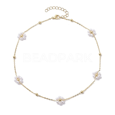 ABS Imitation Pearl Beads Necklaces NJEW-JN04733-1