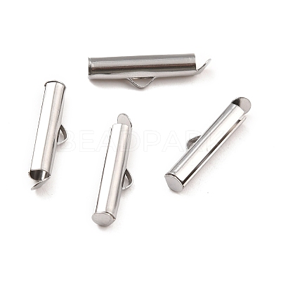 Non-Tarnish 304 Stainless Steel Slide On End Clasp Tubes STAS-C044-08B-P-1