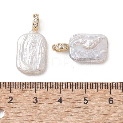 Natural Baroque Keshi Pearl Pendants PALLOY-JF05477-1