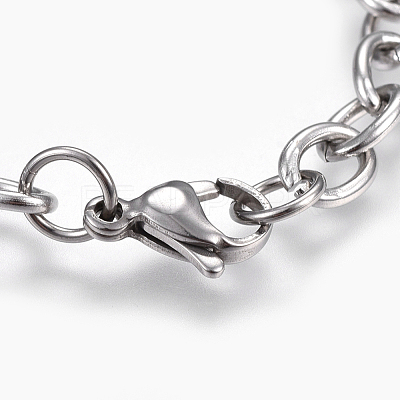 Tarnish Resistant 304 Stainless Steel Cable Chain Bracelets BJEW-P239-05-1
