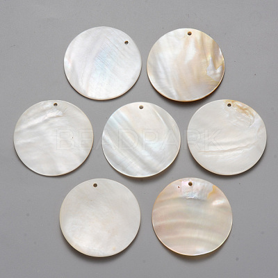 Natural Freshwater Shell Pendants SHEL-R021-01-1
