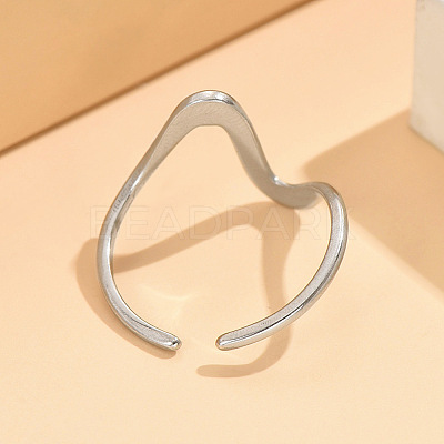 Wave 304 Stainless Steel Cuff Rings FS-WG0CC98-01-1