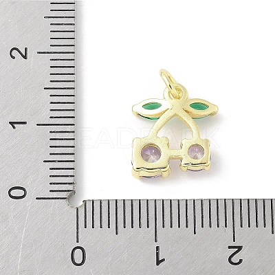 Brass Micro Pave Cubic Zirconia Pendants KK-Z101-06G-02-1