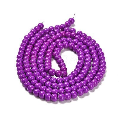 Painted Glass Bead Strands DGLA-S071-6mm-52-1