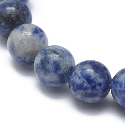 Natural Blue Spot Jasper Bead Stretch Bracelets BJEW-K212-B-039-1