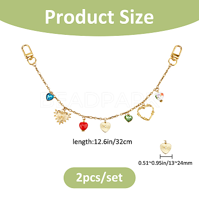 2Pcs 304 Stainless Steel Chains for Jeans Pants HJEW-FH00228-1