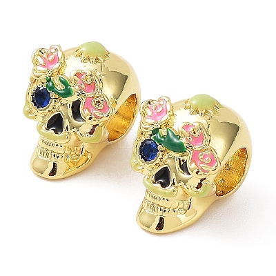 Rack Plating Brass European Beads KK-B076-18-1
