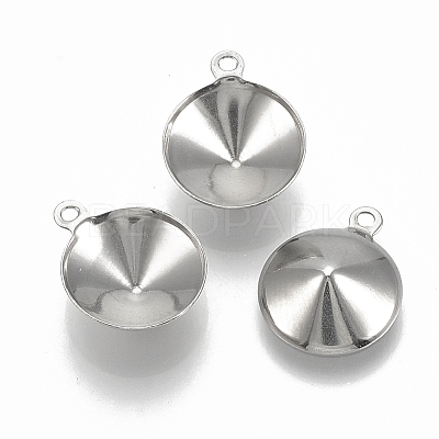 Tarnish Resistant 201 Stainless Steel Pendant Rhinestone Settings STAS-S057-41C-1