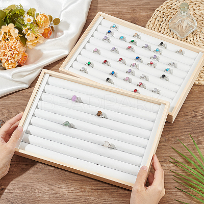 Wooden Finger Ring Display Tray RDIS-WH0009-026A-1