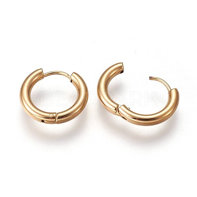 Ion Plating(IP) 304 Stainless Steel Huggie Hoop Earrings X-EJEW-O087-06B-1