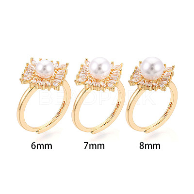 Rhombus Brass Micro Pave Clear Cubic Zirconia Cup Peg Ring Settings KK-T076-17G-1