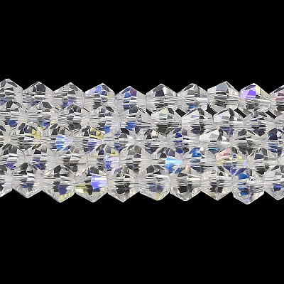 Transparent Electroplate Glass Beads Strands GLAA-F029-3mm-D13-1