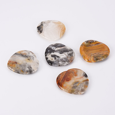 Natural Crazy Agate Thumb Worry Stone G-N0325-01-01-1