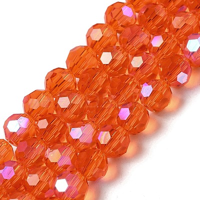 Electroplate Transparent Glass Beads Strands EGLA-A035-T6mm-L05-1