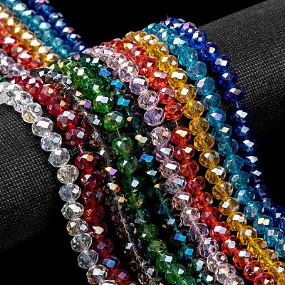Electroplate Glass Beads Strands EGLA-X0007-01B-8mm-1