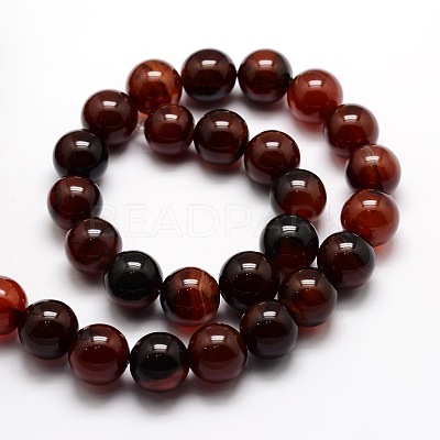 Dyed Natural Agate Round Beads Strands G-E321B-6mm-02-1