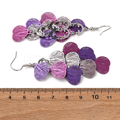 430 Stainless Steel Heart Dangle Earrings EJEW-A137-09P-01-1