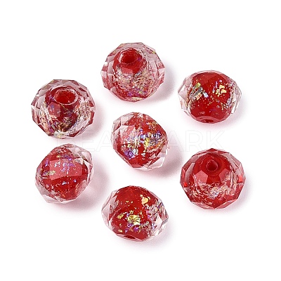Handmade Foil Glass Beads FOIL-Q001-02E-1