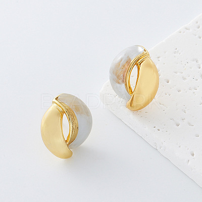 304 Stainless Steel & Resin Stud Earrings for Women GJ4743-2-1