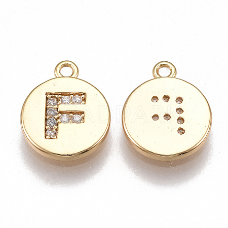 Brass Cubic Zirconia Charms KK-T038-194G-F-1