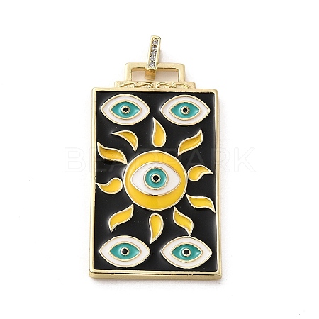 Brass Micro Pave Cubic Zirconia Pendant with Enamel KK-H458-02G-B01-1