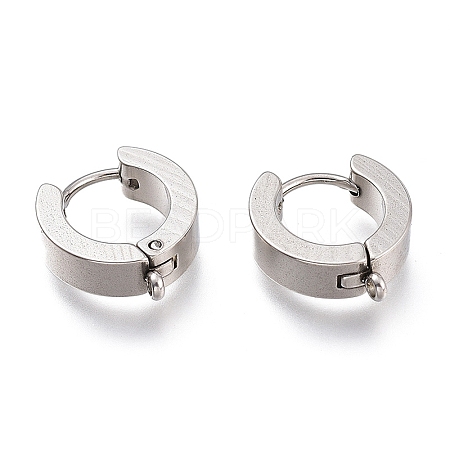 Tarnish Resistant 201 Stainless Steel Huggie Hoop Earrings Findings X-STAS-A167-01B-P-1