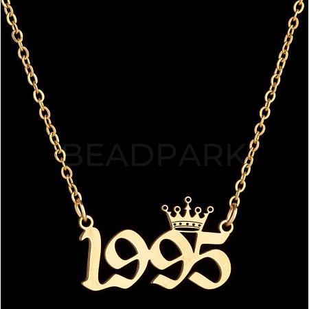 Crown Birth Year 201 Stainless Steel Pendant Necklaces for Women FS-WG4E8F2-16-1