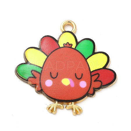 Cute Printed Alloy Pendants ENAM-L040-002B-05-1