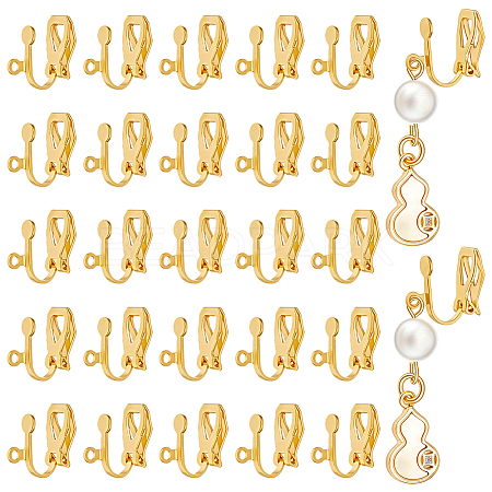 30 Pairs 925 Sterling Silver Clip-on Earring Findings STER-PH0005-01G-1