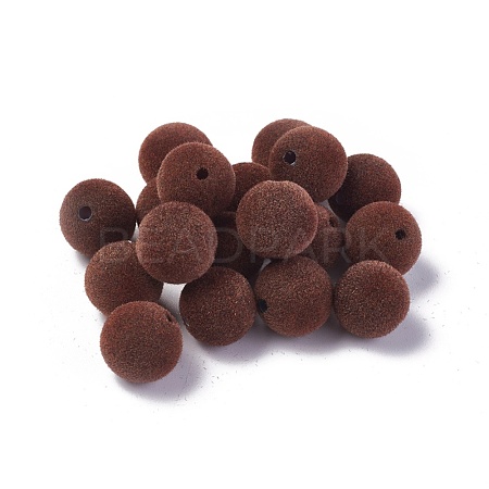 Flocky Acrylic Beads OACR-L011-C-02-1