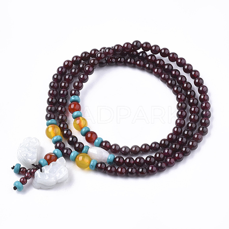 3-Loop Wrap Style Buddhist Jewelry BJEW-S140-16-1