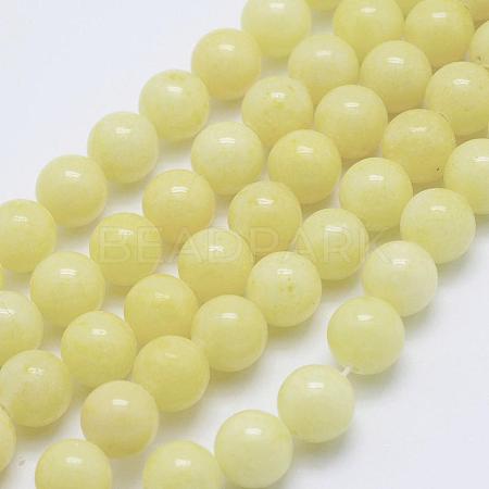 Natural Mashan Jade Round Beads Strands G-D263-4mm-XS06-1